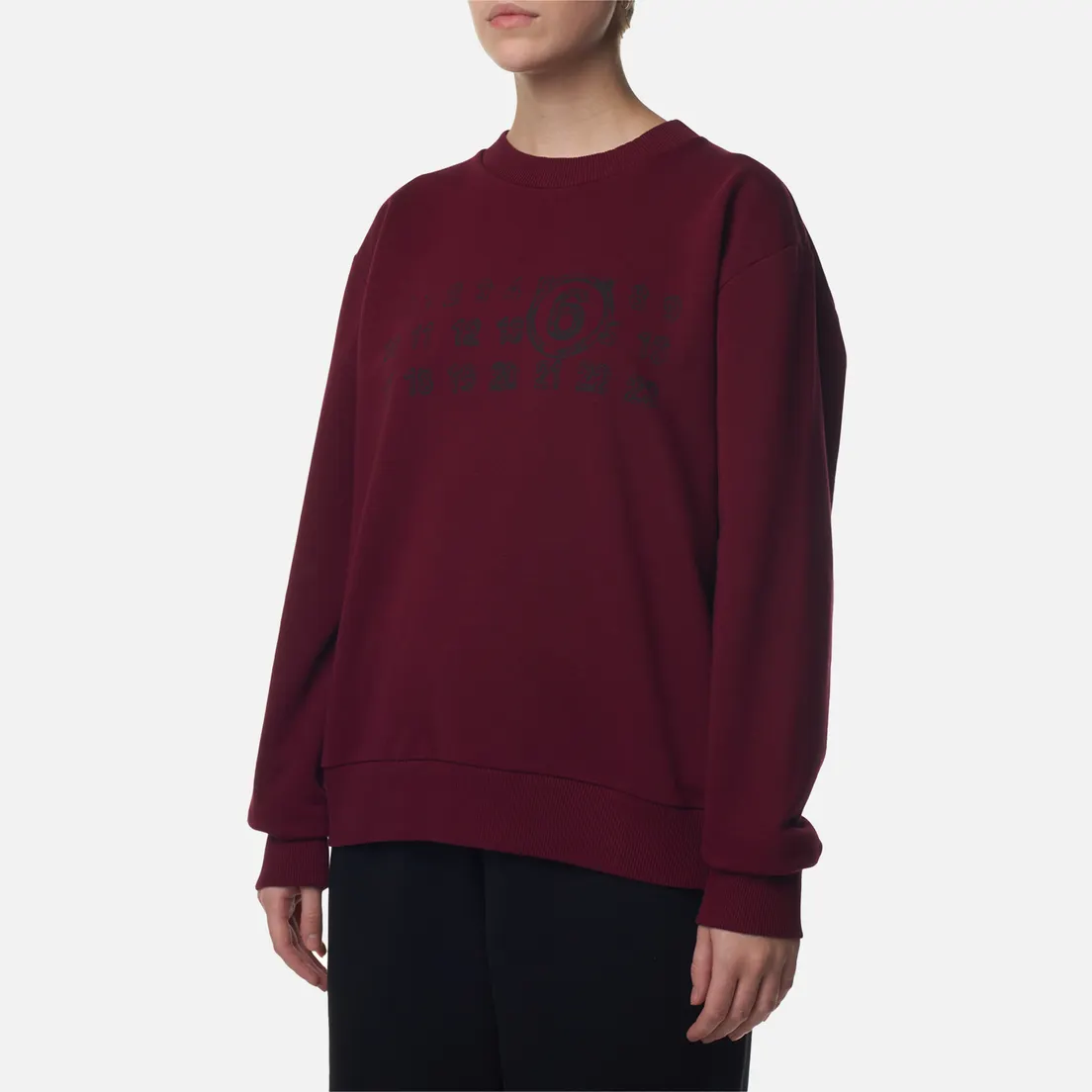 Maison Margiela MM6 Женская толстовка Numbers Logo Crew Neck