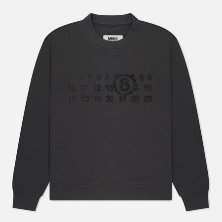 фото Женская толстовка maison margiela mm6 numbers logo crew neck, цвет серый, размер xs