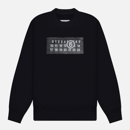 фото Женская толстовка maison margiela mm6 blur numbers logo, цвет чёрный, размер xs