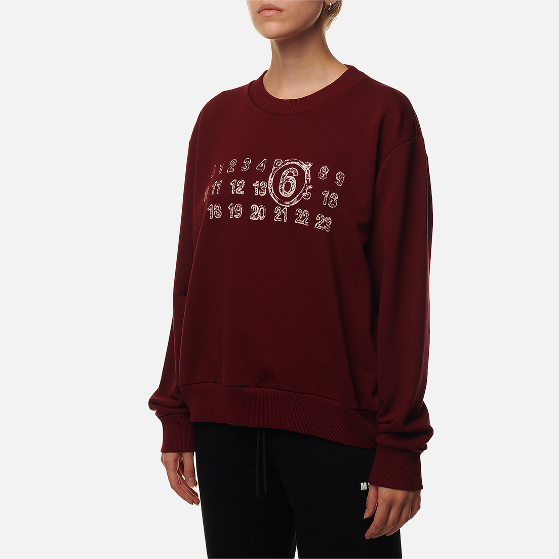 Maison Margiela MM6 Женская толстовка Big Logo Numbers Crew