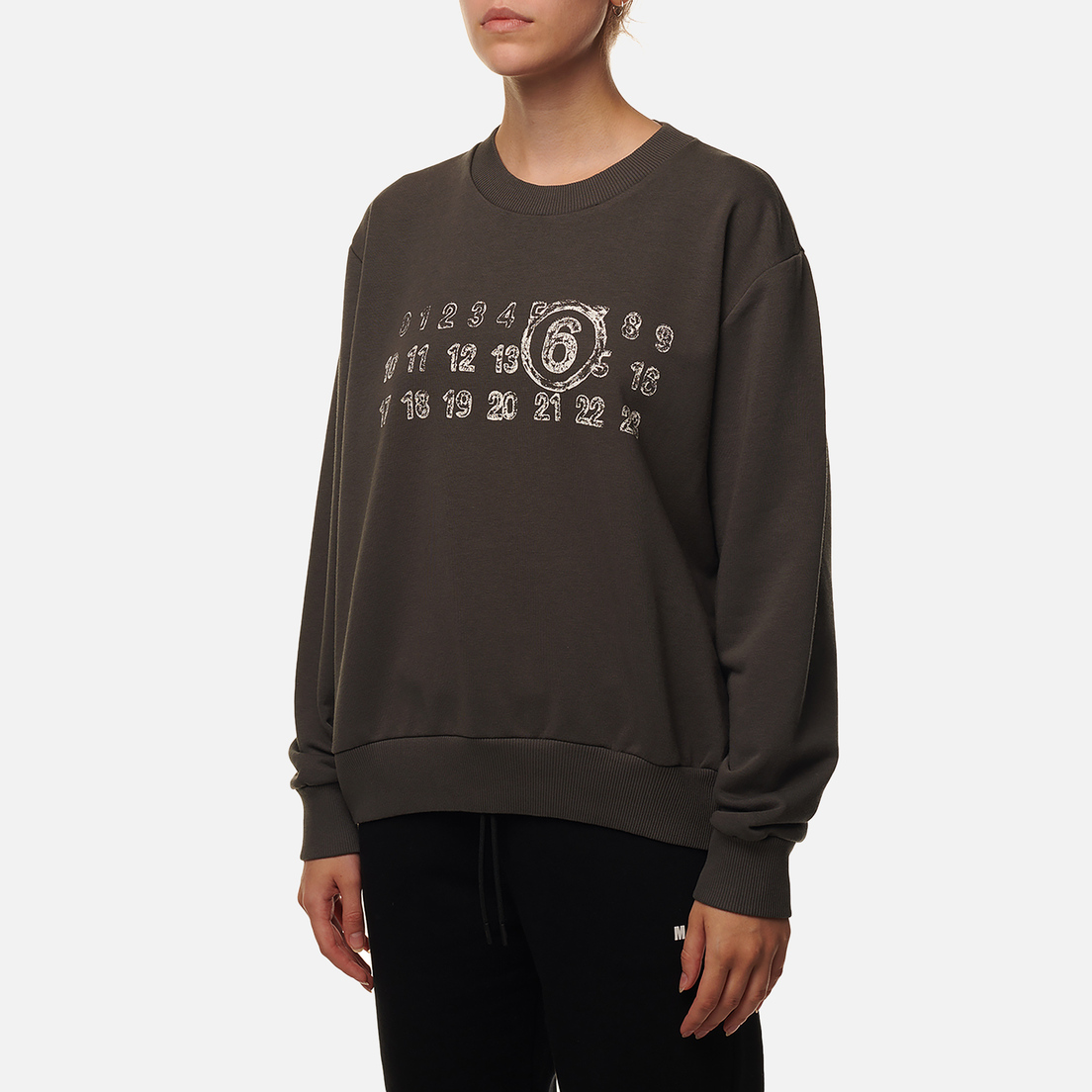 Maison Margiela MM6 Женская толстовка Big Logo Numbers Crew