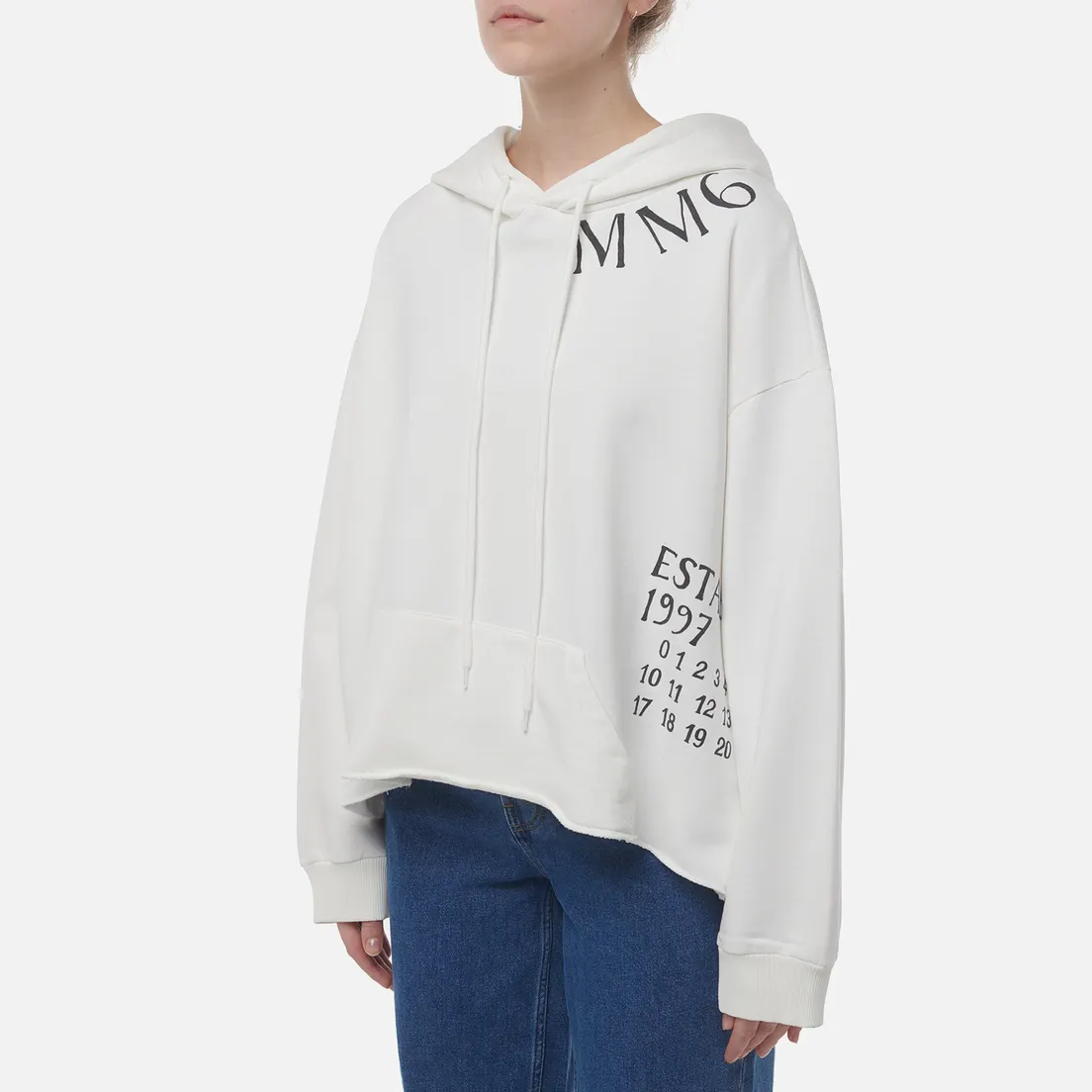 Maison Margiela MM6 Женская толстовка Raw Edge Cropped Hoodie