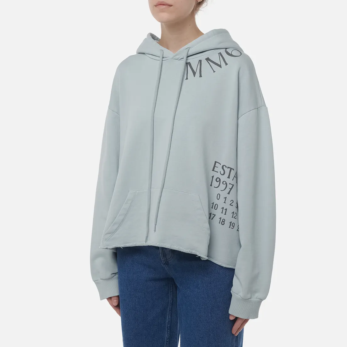 Maison Margiela MM6 Женская толстовка Raw Edge Cropped Hoodie