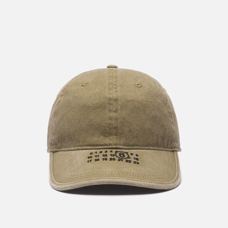 Кепка Maison Margiela MM6 Washed Cotton Label, цвет оливковый