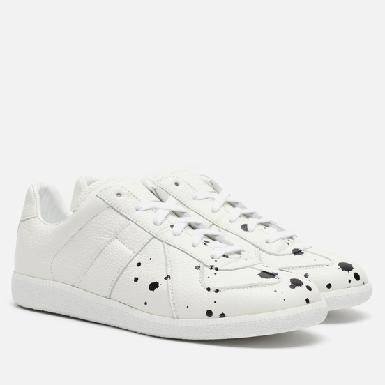 Мужские кроссовки Maison Margiela Replica Low Dots Plain Leather White/Black
