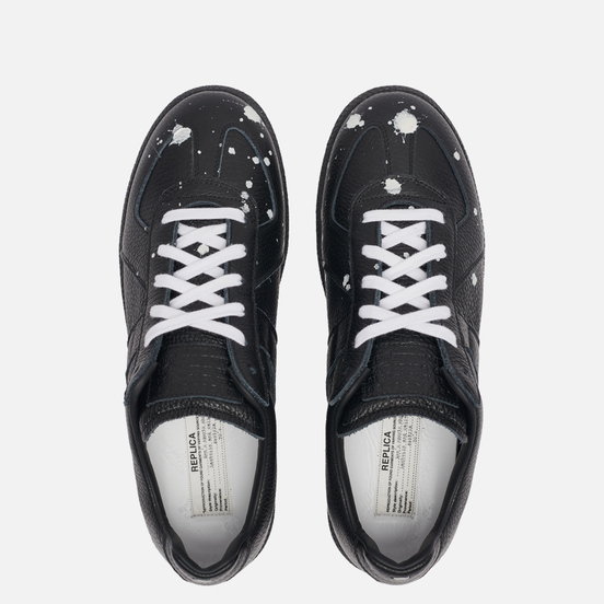 Мужские кроссовки Maison Margiela Replica Low Dots Plain Leather Black/White