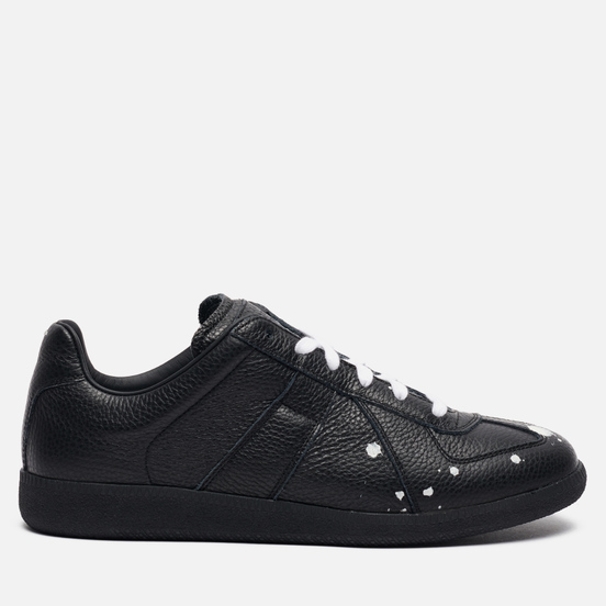 Мужские кроссовки Maison Margiela Replica Low Dots Plain Leather Black/White
