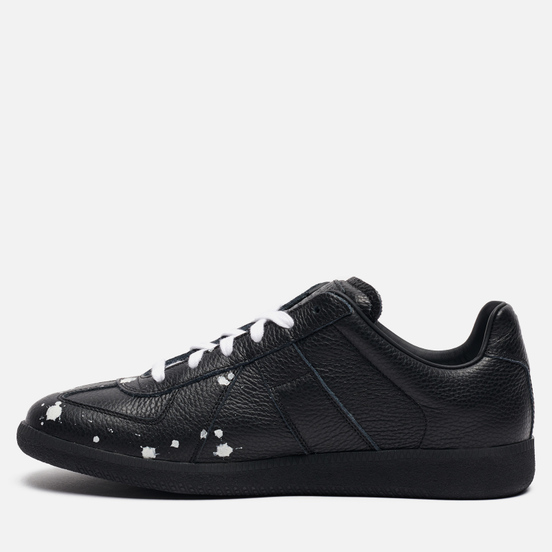 Мужские кроссовки Maison Margiela Replica Low Dots Plain Leather Black/White