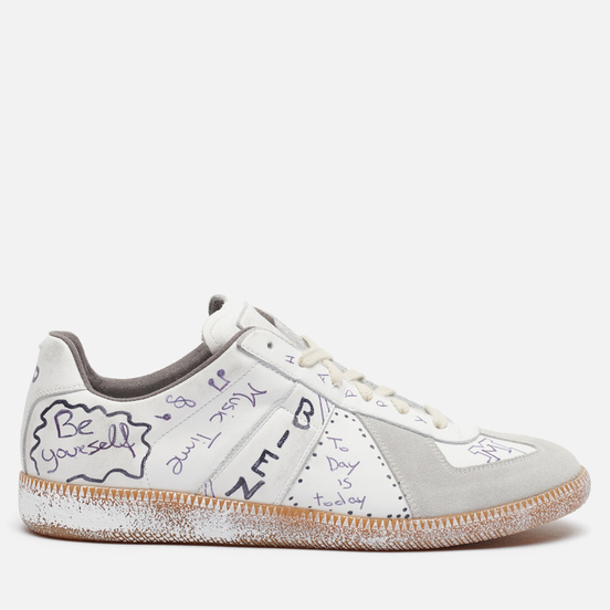 Мужские кроссовки Maison Margiela Replica Low Graffiti Details White Vintage/Graffiti