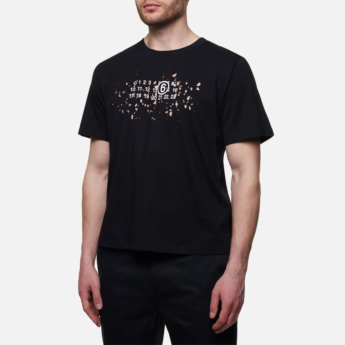 Maison Margiela MM6 Мужская футболка Destroyed Logo