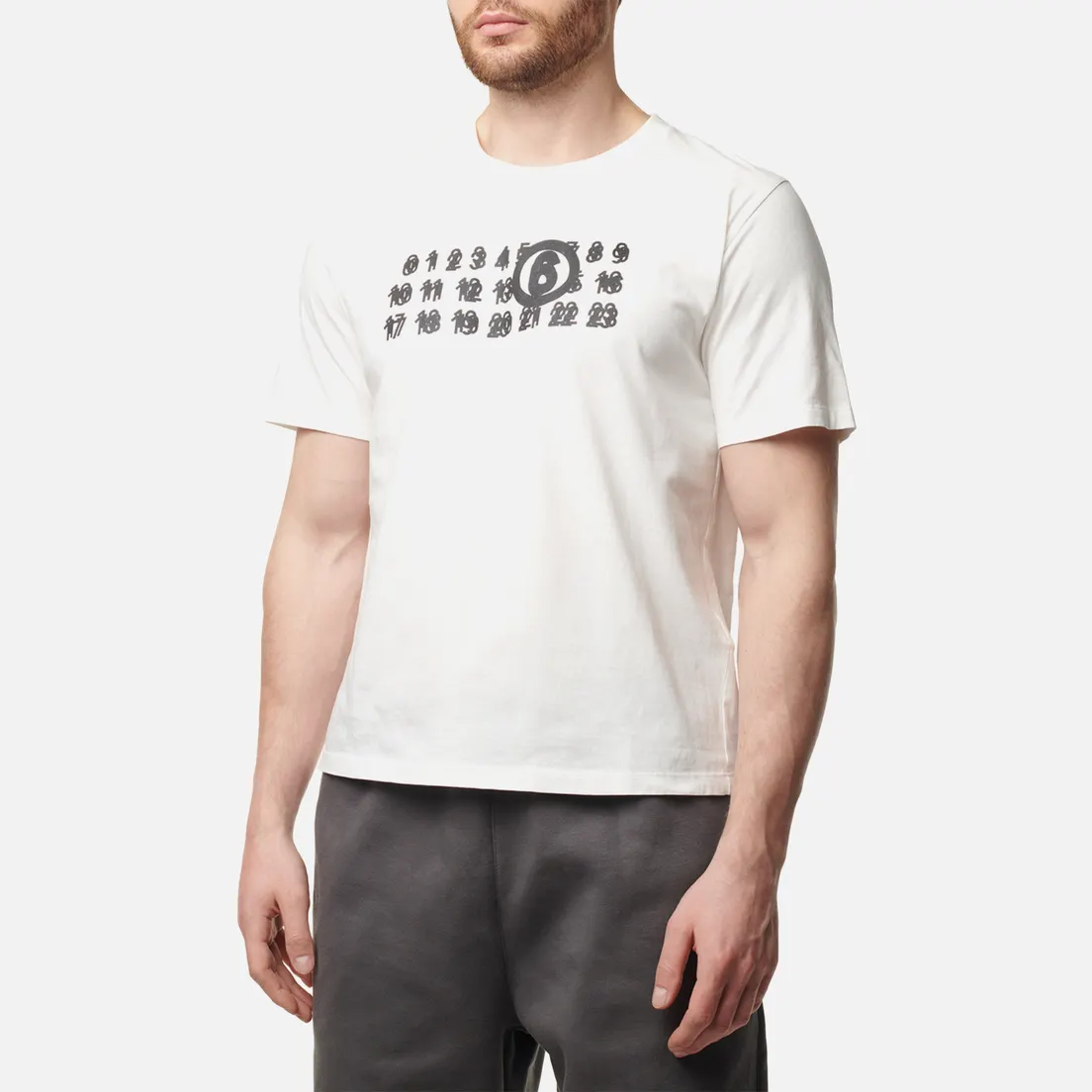 Maison Margiela MM6 Мужская футболка Blur Number Logo Print