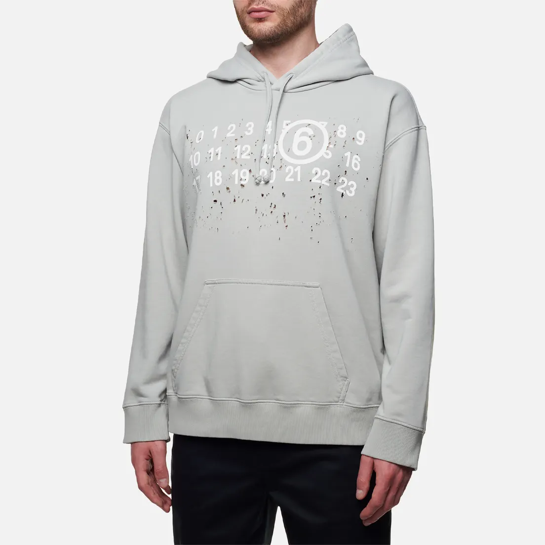 Maison Margiela MM6 Мужская толстовка Destroyed Logo Hoodie