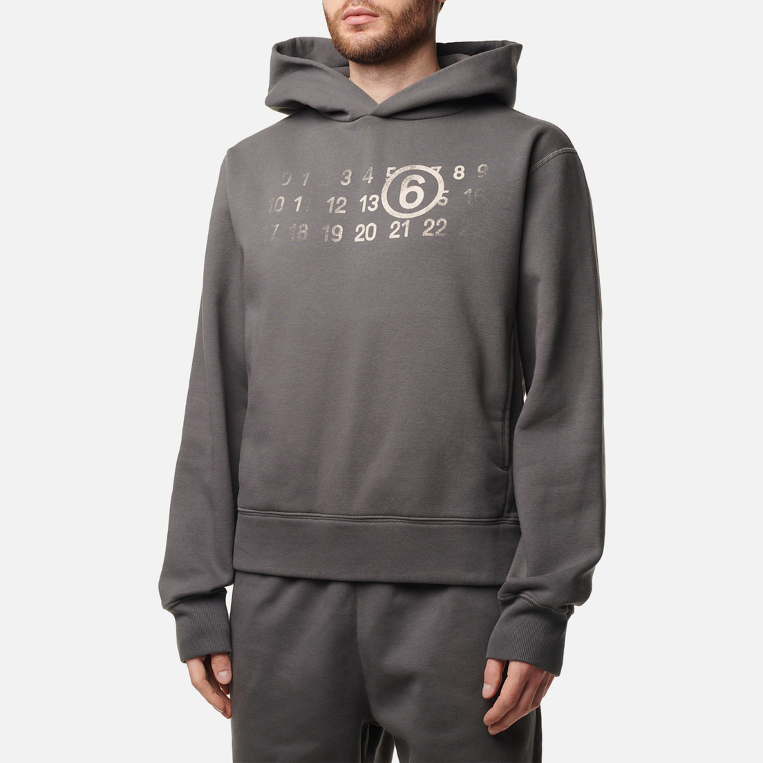 Maison Margiela MM6 Мужская толстовка Numerical Logo Print Hoodie