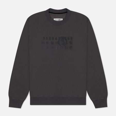 фото Женская толстовка maison margiela mm6 triple logo crew neck, цвет серый, размер xs