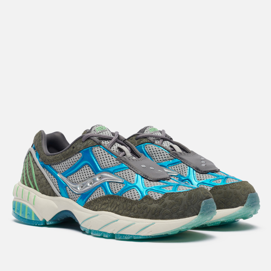 Мужские кроссовки Saucony x Fresh Rags Grid Web Manatee Black/Grey/Blue