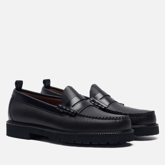 Мужские ботинки лоферы Fred Perry x G.H. Bass Textured Black