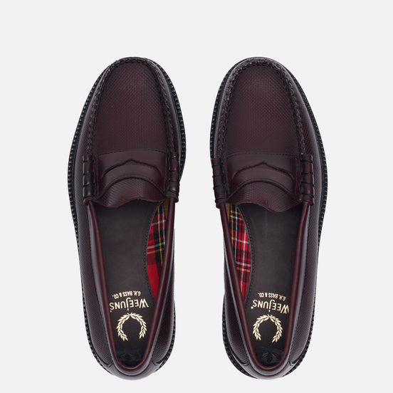 Мужские ботинки лоферы Fred Perry x G.H. Bass Textured Ox Blood