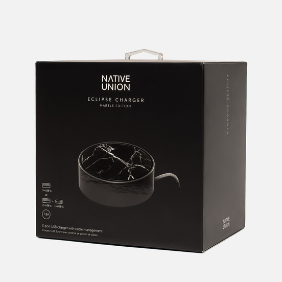 Сетевое зарядное устройство Native Union Eclipse Marble Apple 3 Port USB/USB Type-C 7.8A Black