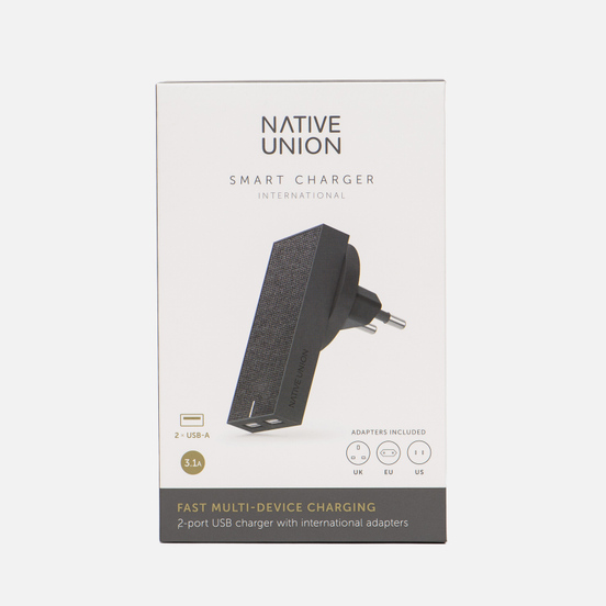 Сетевое зарядное устройство Native Union Smart Charger 2 Port USB-A 3.1A Grey