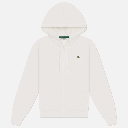 Женская толстовка Lacoste Zipped Fleece Hoodie, цвет белый, размер L