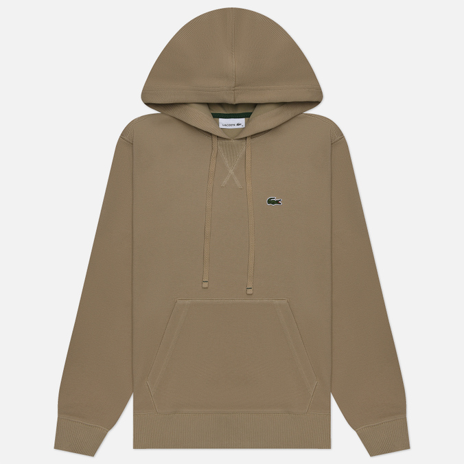 Lacoste Loose Fit Cotton Blend Hoodie lacoste loose fit brushed fleece