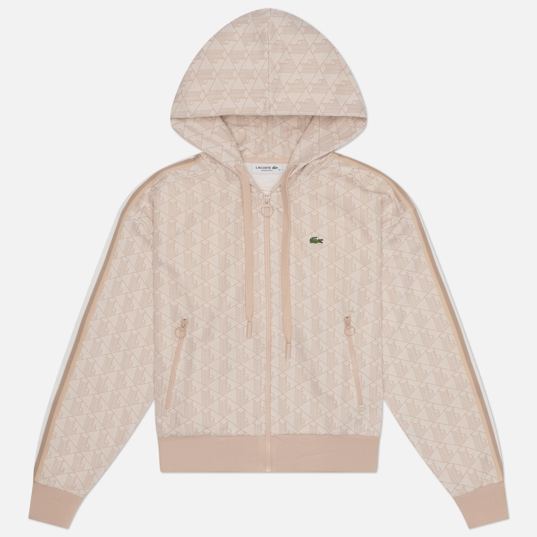 Lacoste Женская толстовка Monogram Jacquard Zip Front Hoodie