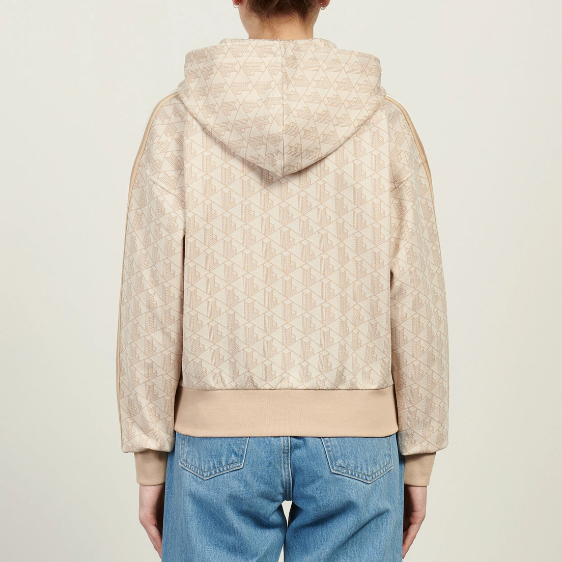 Lacoste Женская толстовка Monogram Jacquard Zip Front Hoodie