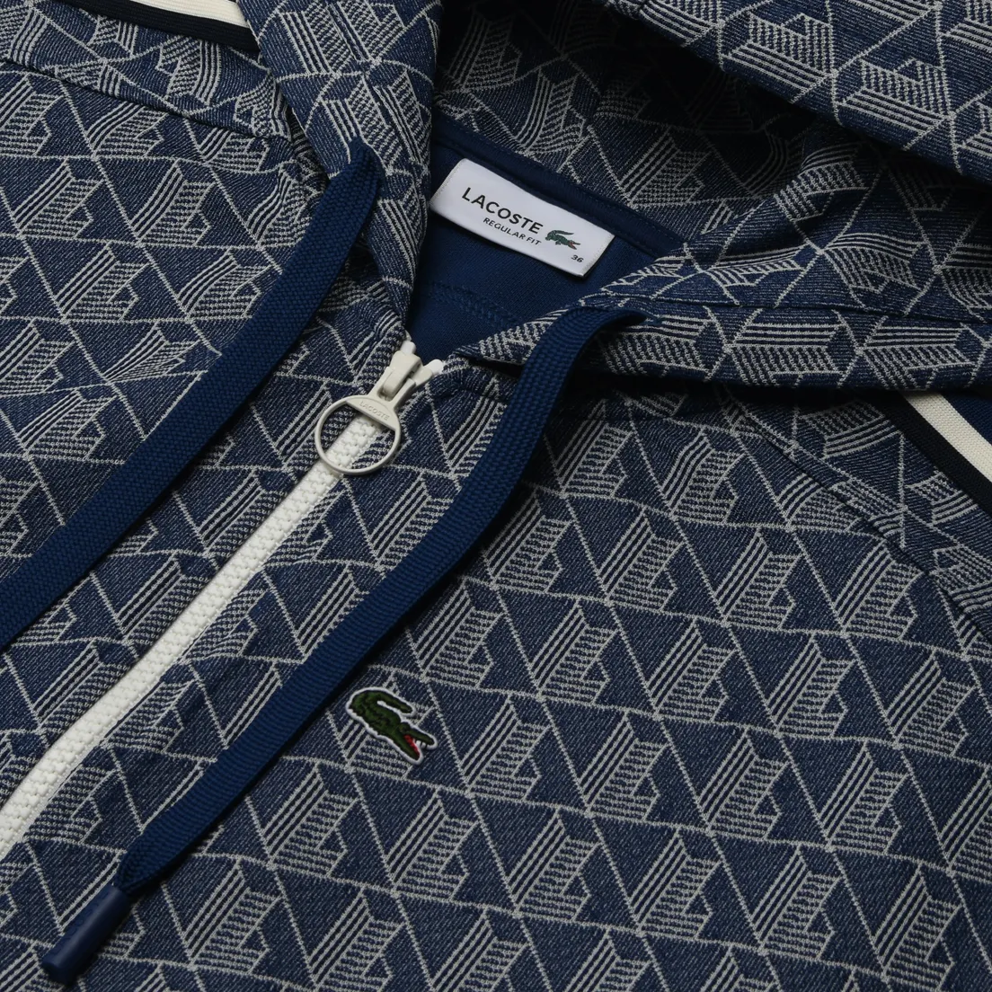 Lacoste Женская толстовка Monogram Jacquard Zip Front Hoodie