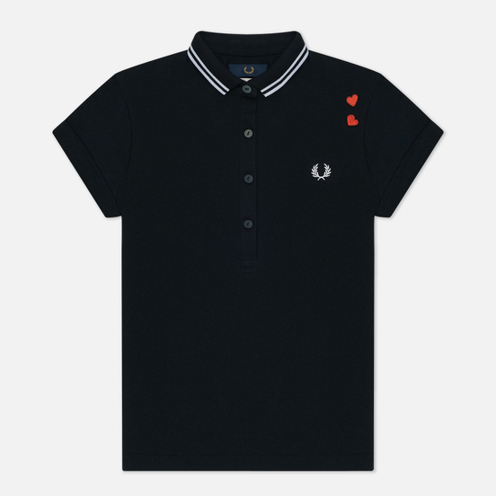Женское поло Fred Perry x Amy Winehouse Embroidered Love Hearts Black