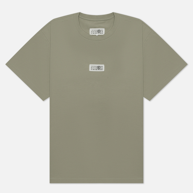 Мужская футболка Maison Margiela MM6 Birka Logo Numbers, цвет зелёный