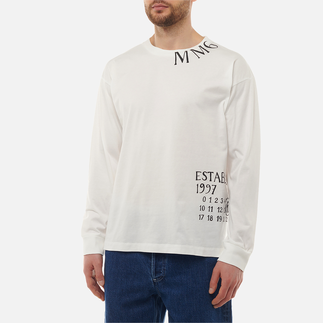 Maison Margiela MM6 Мужской лонгслив Handwritten Numeric