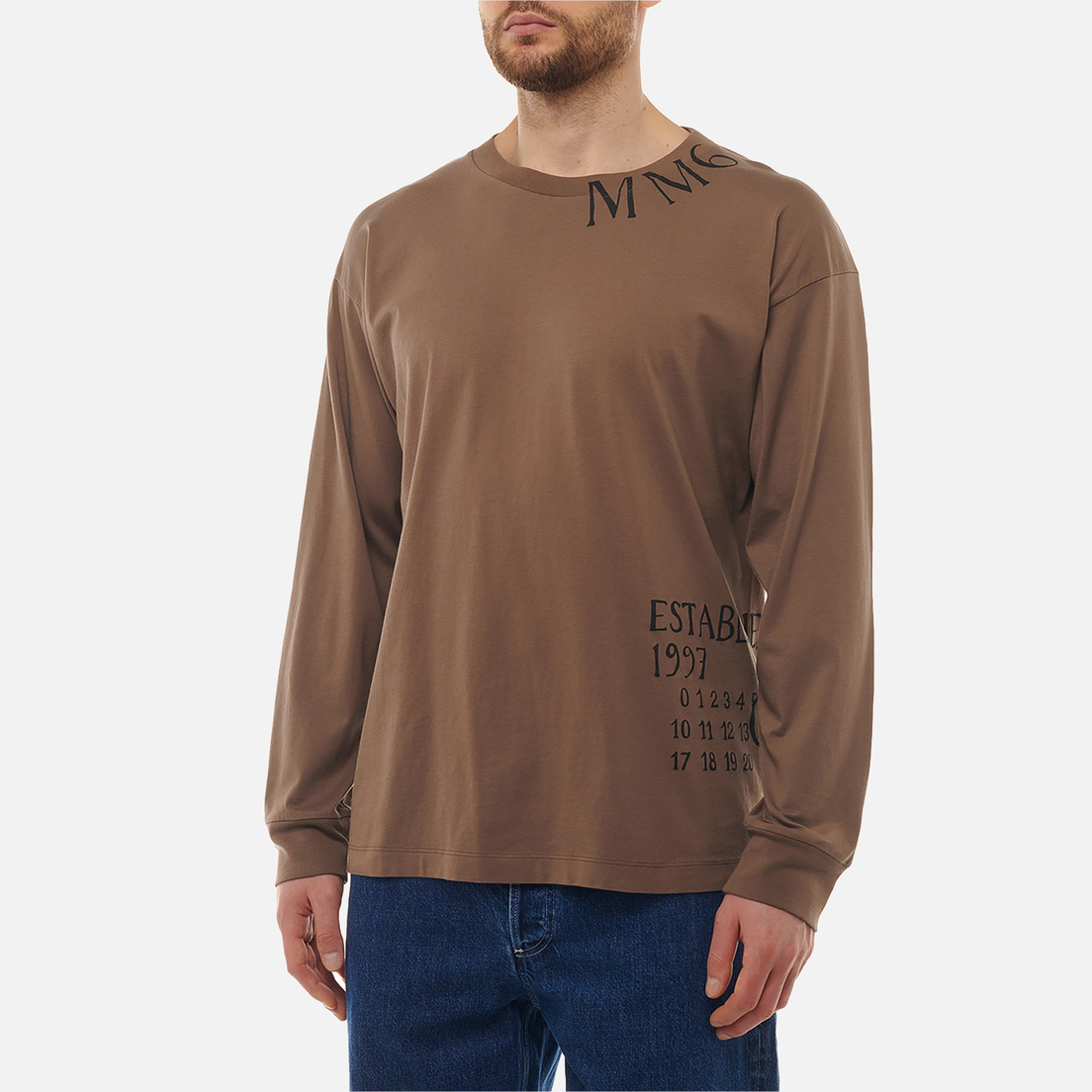 Maison Margiela MM6 Мужской лонгслив Handwritten Numeric