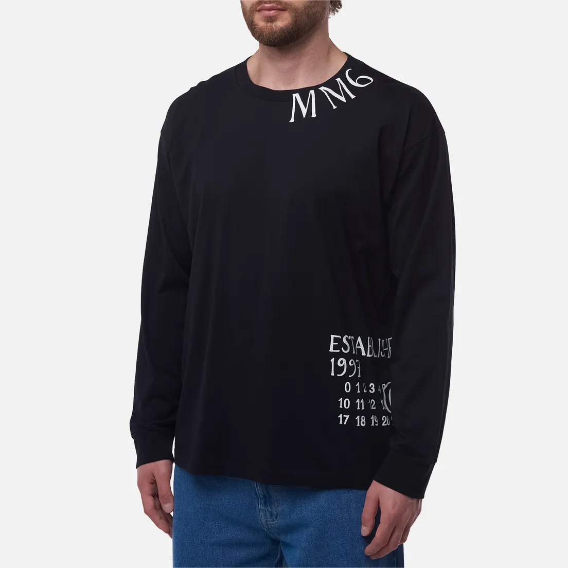 Maison Margiela MM6 Мужской лонгслив Handwritten Numeric