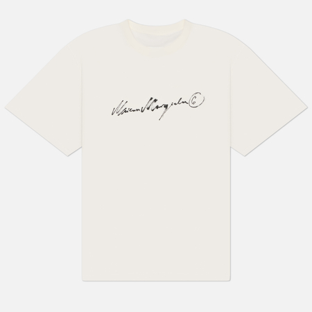 Мужская футболка Maison Margiela MM6 Overdyed Handwritten Print, цвет белый, размер S