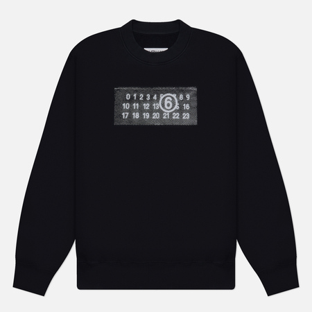 фото Мужская толстовка maison margiela mm6 rasterised numbers logo, цвет чёрный, размер s