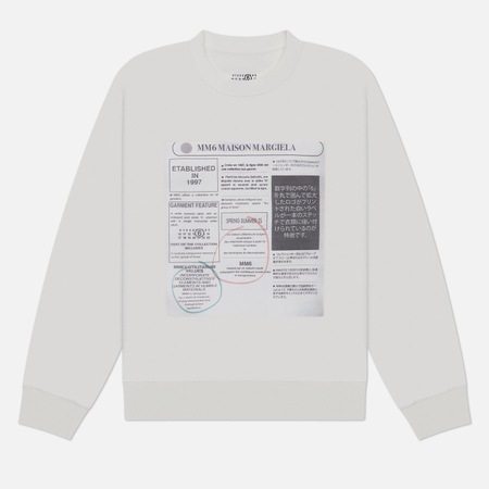 Мужская толстовка Maison Margiela MM6 Newspaper Print, цвет белый, размер S