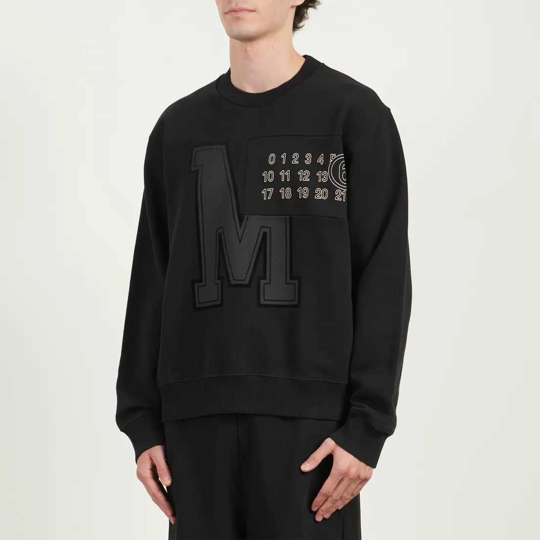 Maison Margiela MM6 Мужская толстовка Logo Detailed Crew Neck