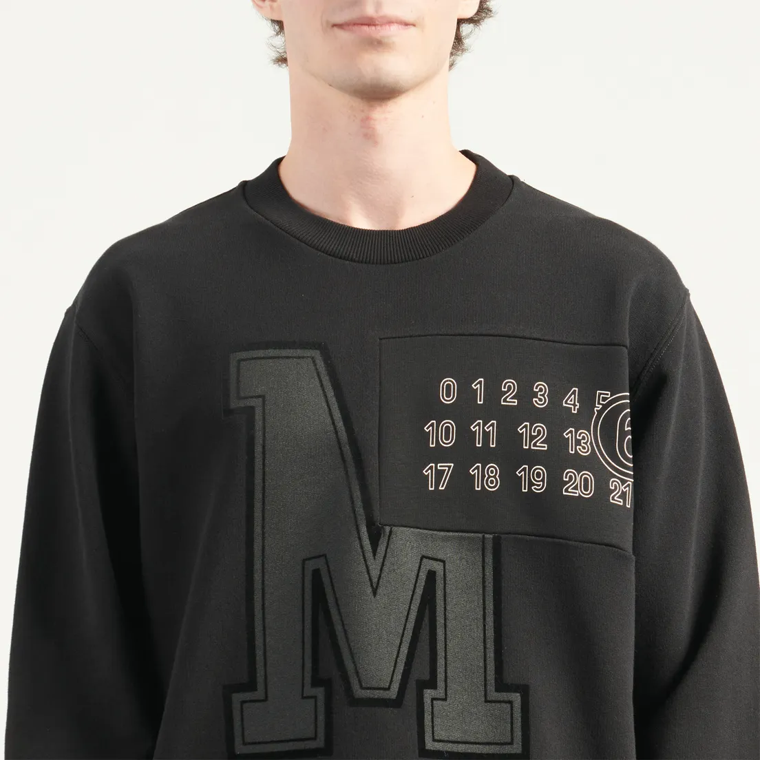 Maison Margiela MM6 Мужская толстовка Logo Detailed Crew Neck