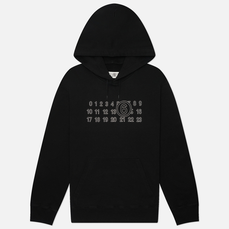 Мужская толстовка Maison Margiela MM6 Numeric Tonal Artwork Printed Hoodie, цвет чёрный, размер S