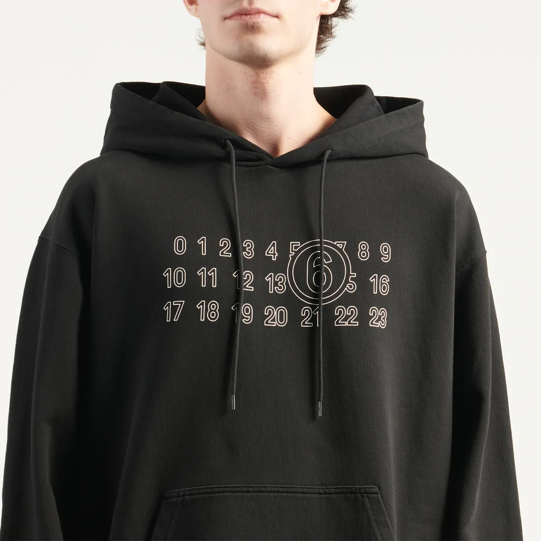 Maison Margiela MM6 Мужская толстовка Numeric Tonal Artwork Printed Hoodie