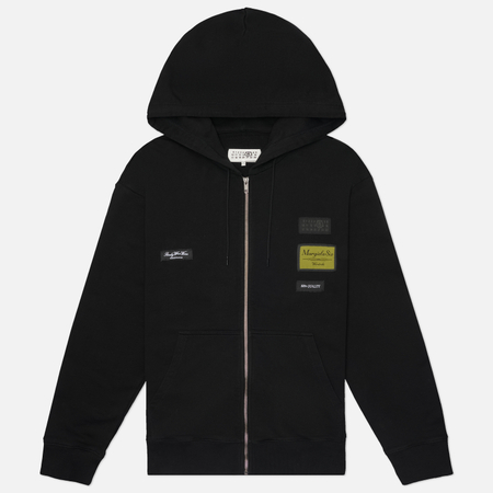 Мужская толстовка Maison Margiela MM6 Label Patch Full Zip Hoodie, цвет чёрный, размер M