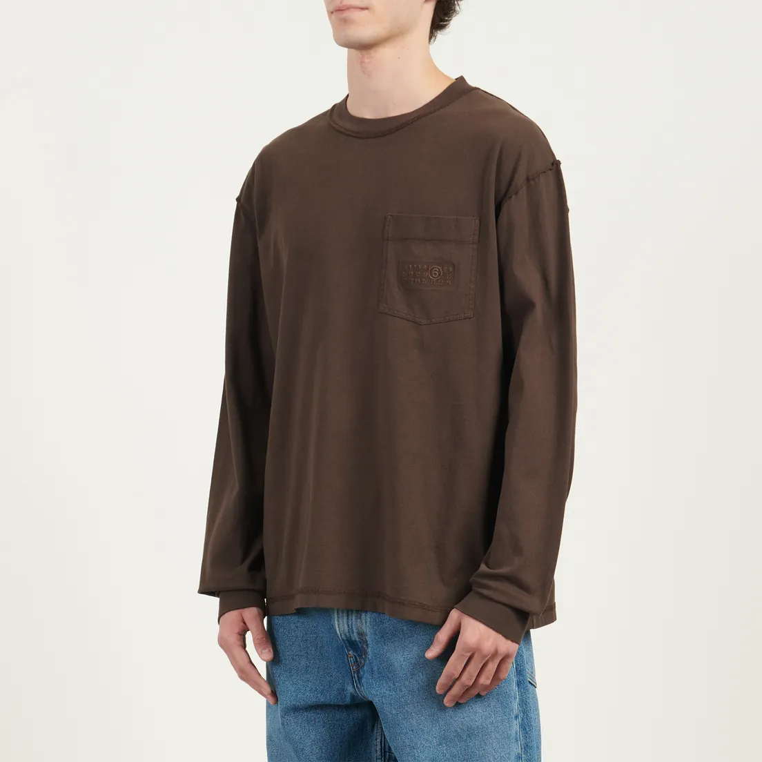 Maison Margiela MM6 Мужской лонгслив Numeric Tonal Pocket
