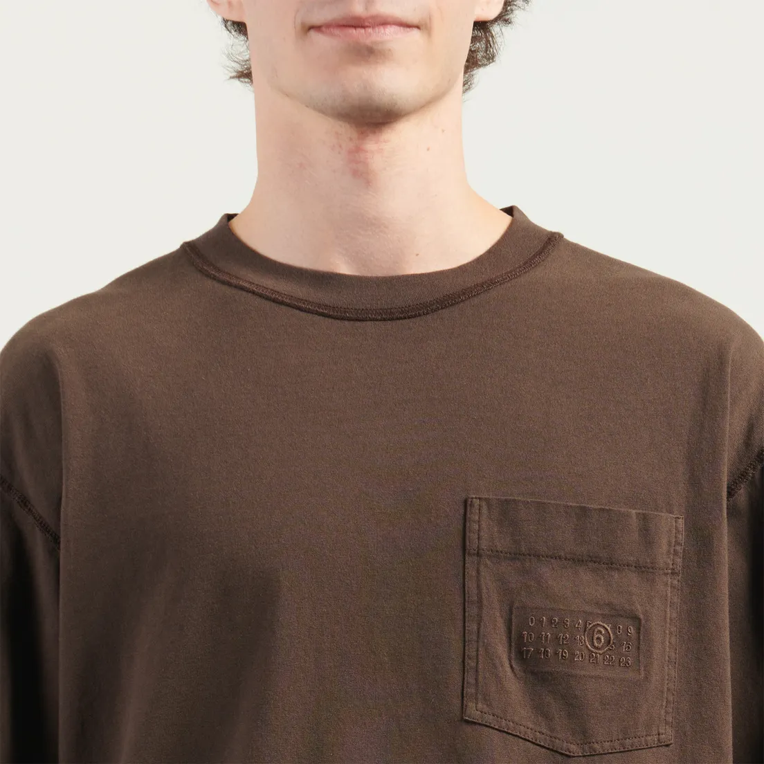 Maison Margiela MM6 Мужской лонгслив Numeric Tonal Pocket