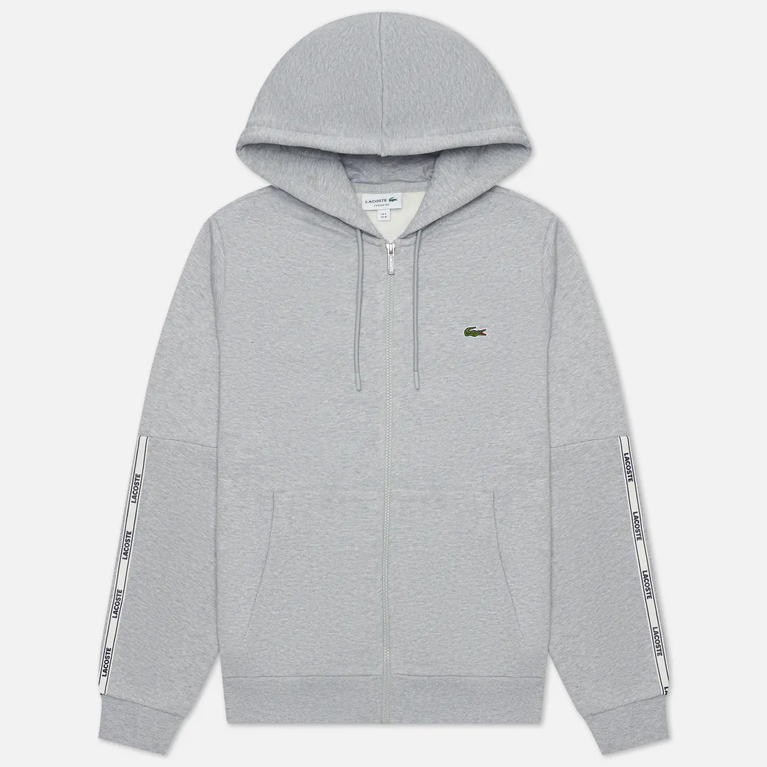 Lacoste Мужская толстовка Branded Bands Zippered Fleece Hoodie