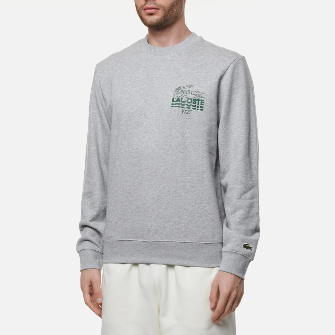 Lacoste Мужская толстовка Crew Neck Crocodile Print Hoodie