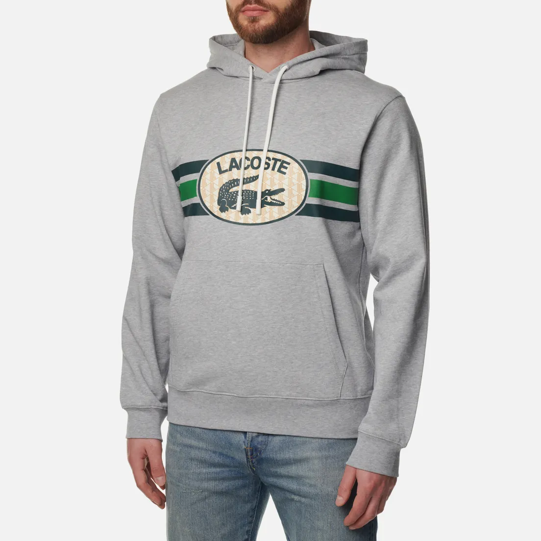 Lacoste Мужская толстовка Loose Fit Monogram Print Hoodie