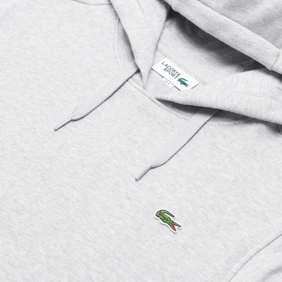 Мужская толстовка Lacoste Sport Fleece Hoodie Grey Chine/Light Grey