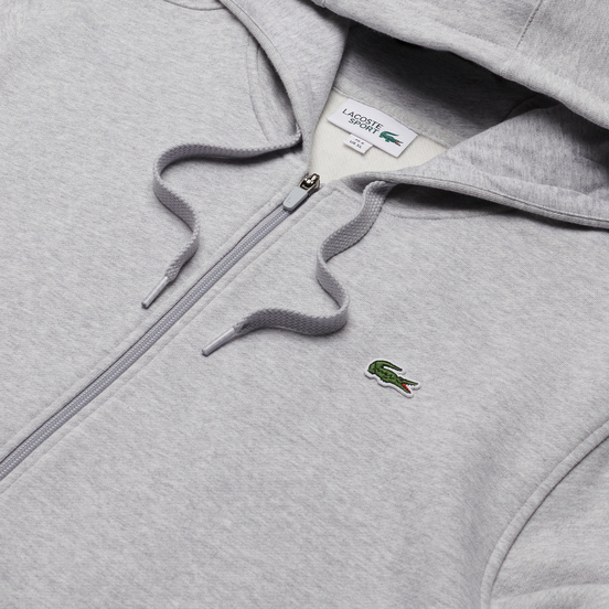 Мужская толстовка Lacoste Sport Lightweight Bi-Material Hoodie Grey Chine/Light Grey
