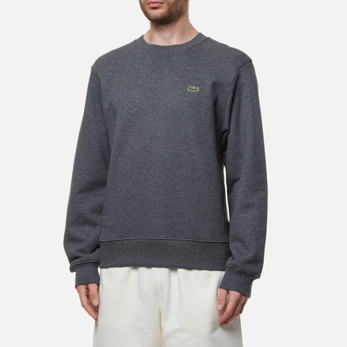 Lacoste Мужская толстовка Crew Neck Cotton Fleece Hoodie