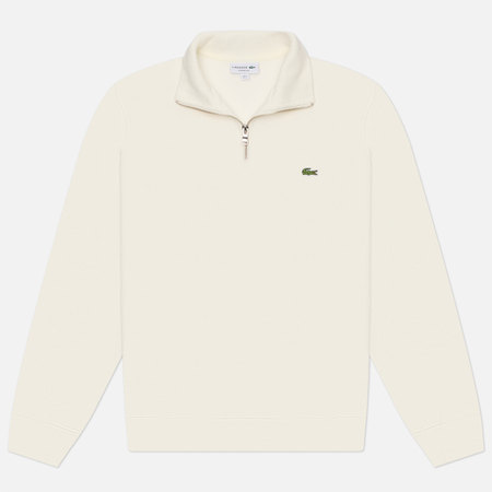 Мужская толстовка Lacoste Zippered Stand-Up Collor Cotton, цвет белый, размер XXXL
